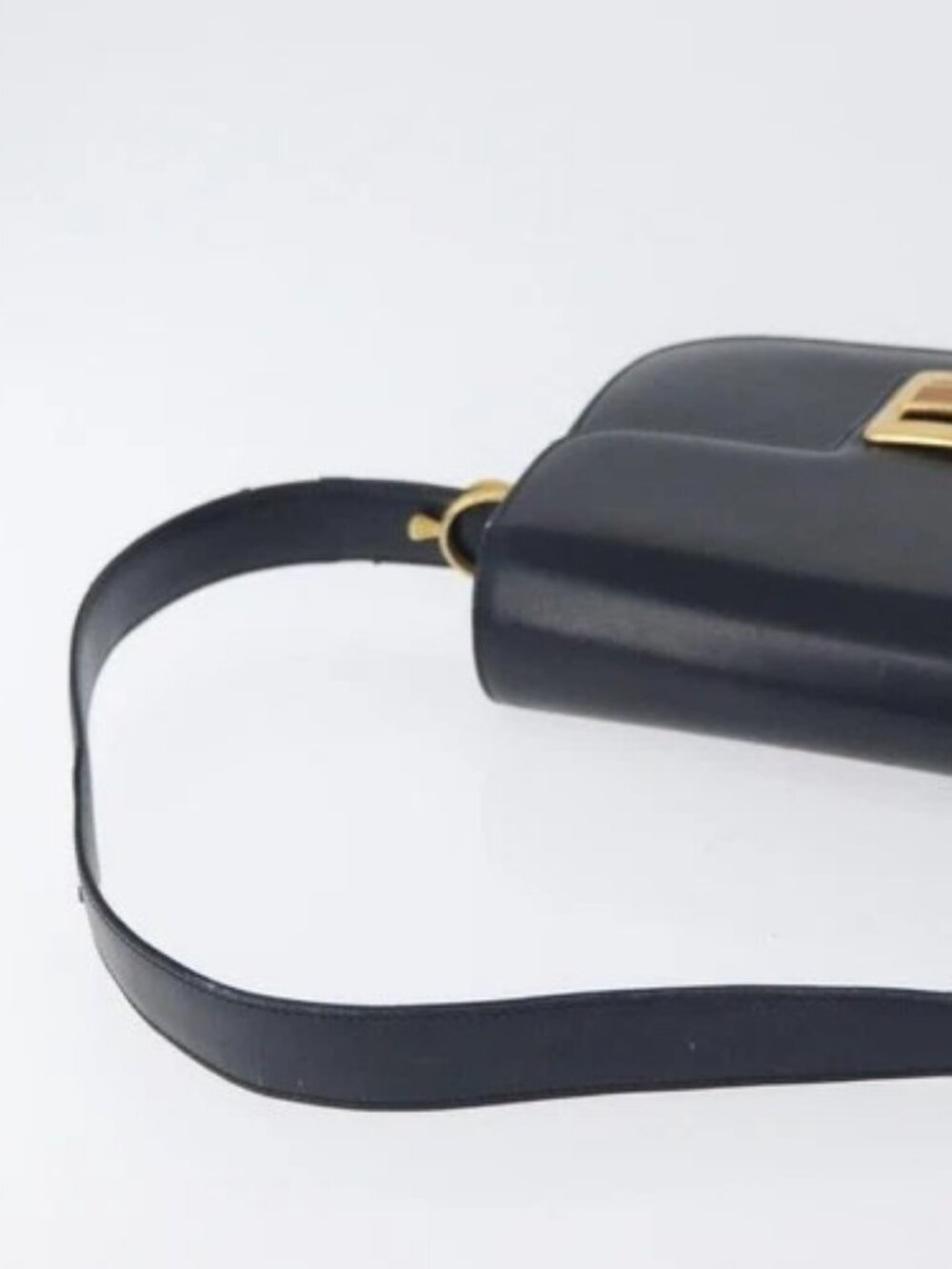 GUCCI Shoulder Bag Leather Navy Gold Auth 169677 - Picture 6 of 15